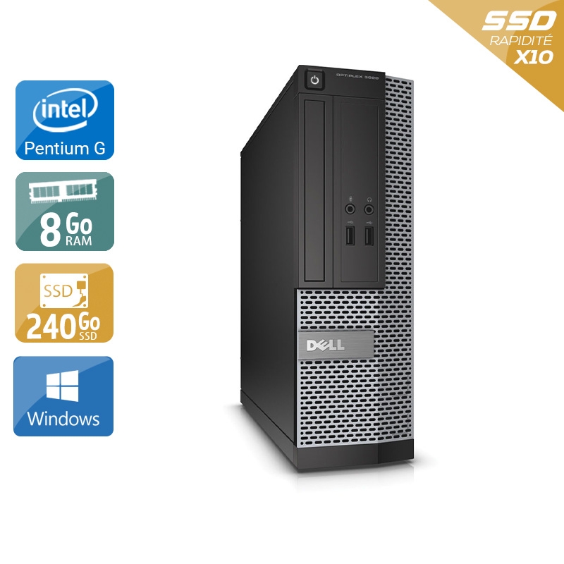 Dell Optiplex 3010 SFF Pentium G Dual Core - 8Go RAM 240Go SSD Windows 10  Bon étatOccasion certifiée reconditionnée Bon état -  reconditionné disponible sur Kiatoo