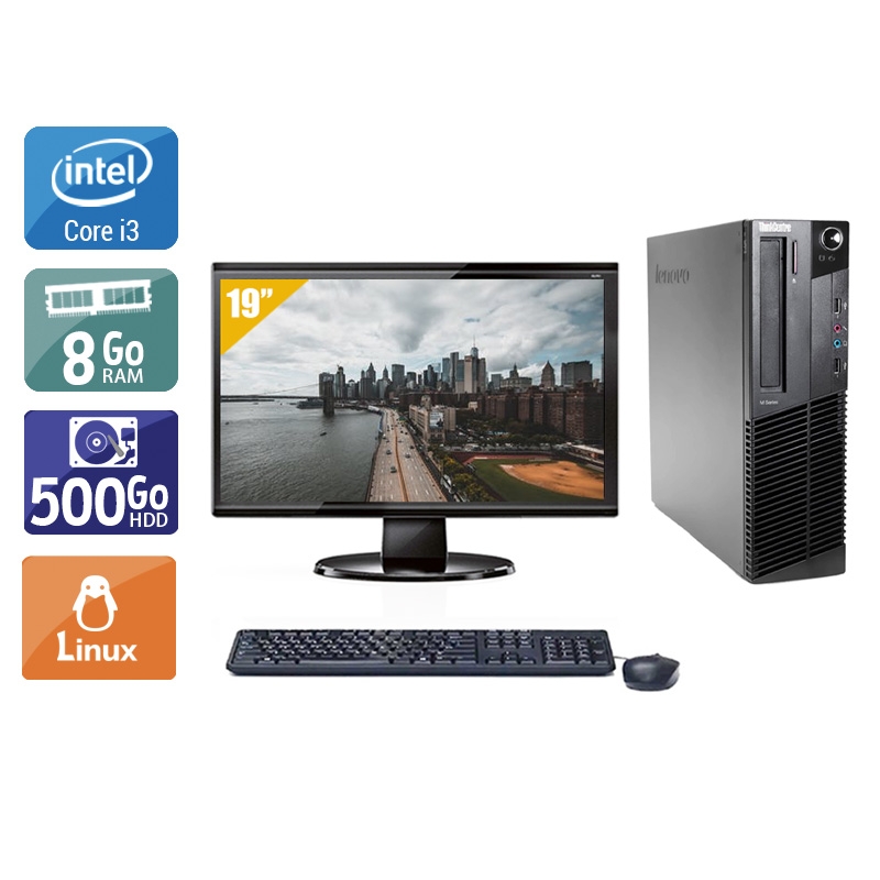 Lenovo ThinkCentre M92 SFF i3 + Écran - 19'' 8Go RAM 500Go HDD Linux  Bon étatOccasion certifiée reconditionnée Bon état -  reconditionné disponible sur Kiatoo