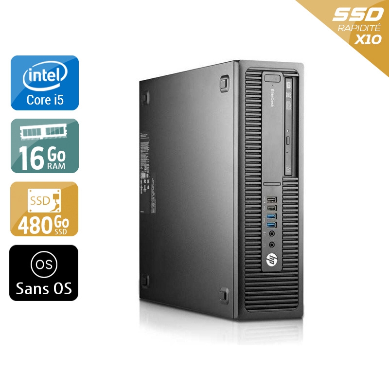 HP EliteDesk 800 G1 SFF i5 - 16Go RAM 480Go SSD Sans OS  Bon étatOccasion certifiée reconditionnéeOccasion certifiée reconditionnée Bon état -  reconditionné disponible sur Kiatoo