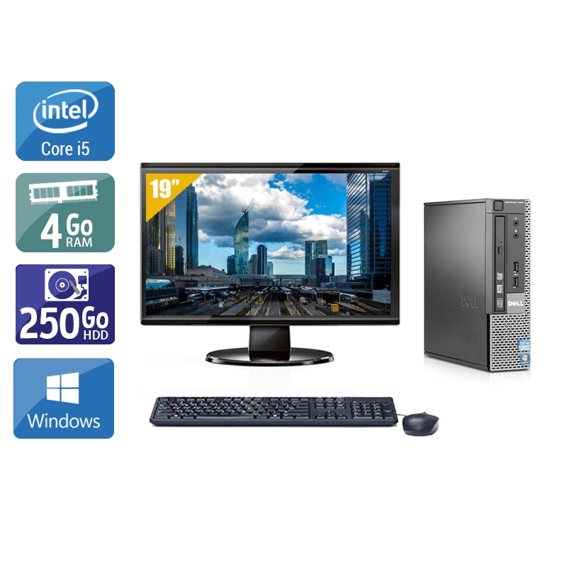 Dell Optiplex 790 USDT i5 + Écran - 19'' 4Go RAM 250Go HDD Windows 10  Bon étatOccasion certifiée reconditionnée Bon état -  reconditionné disponible sur Kiatoo
