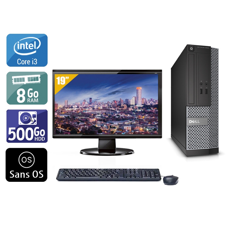 Dell Optiplex 3010 SFF i3 + Écran - 19'' 8Go RAM 500Go HDD Sans OS  Très bon étatOccasion certifiée reconditionnée Bon état -  reconditionné disponible sur Kiatoo