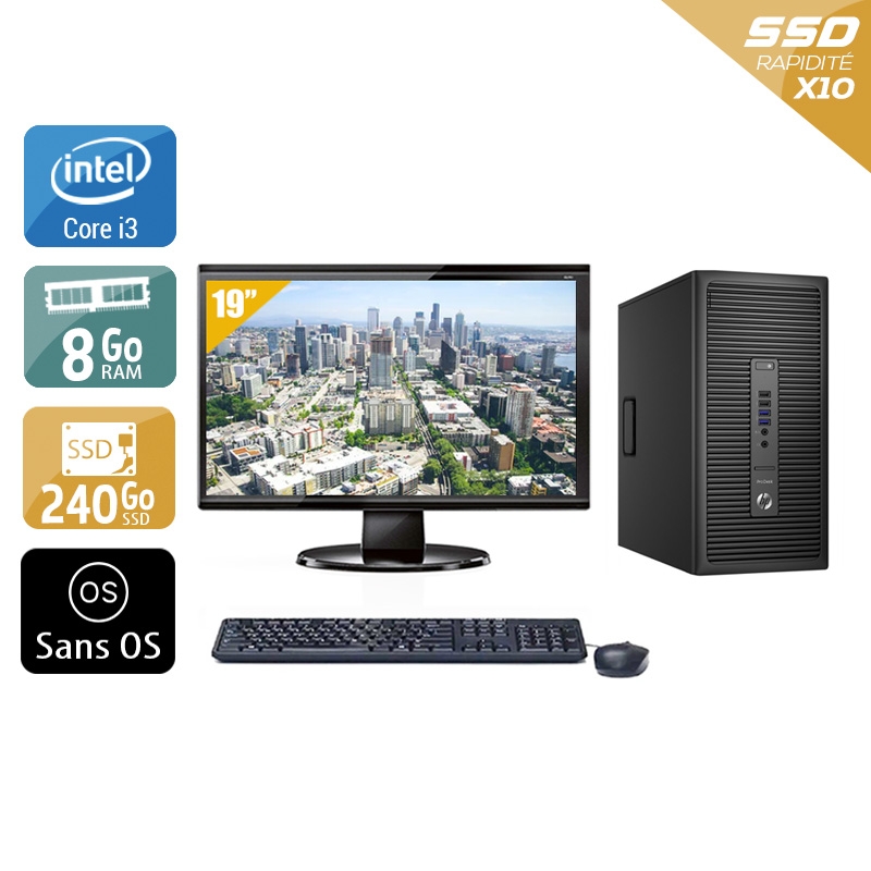 Acheter HP ProDesk 600 G2 Tower i3 Gen 6 + Écran - 19'' 8Go RAM 240Go SSD Sans OS Bon étatOccasion certifiée reconditionnée Bon état - 224,17 € HP ProDesk 600 G2 Tower i3 Gen 6 + Écran - 19'' 8Go RAM 240Go SSD Sans OS Bon étatOccasion certifiée reconditionnée Bon état - reconditionné disponible sur Kiatoo