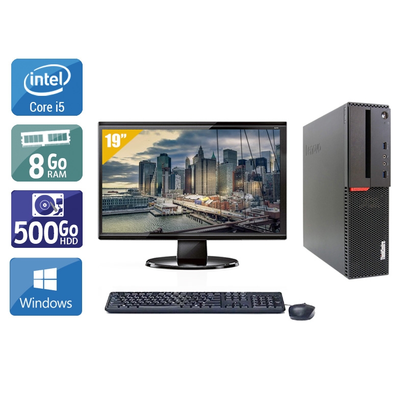 Lenovo ThinkCentre M900 SFF i5 Gen 6 + Écran - 19'' 8Go RAM 500Go HDD Windows 10  Bon étatOccasion certifiée reconditionnée Bon état -  reconditionné disponible sur Kiatoo