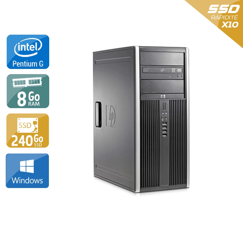 HP Compaq Elite 8300 Tower Pentium G Dual Core - 8Go RAM 240Go SSD Windows 10  État correctOccasion certifiée reconditionnée Bon état -  reconditionné disponible sur Kiatoo