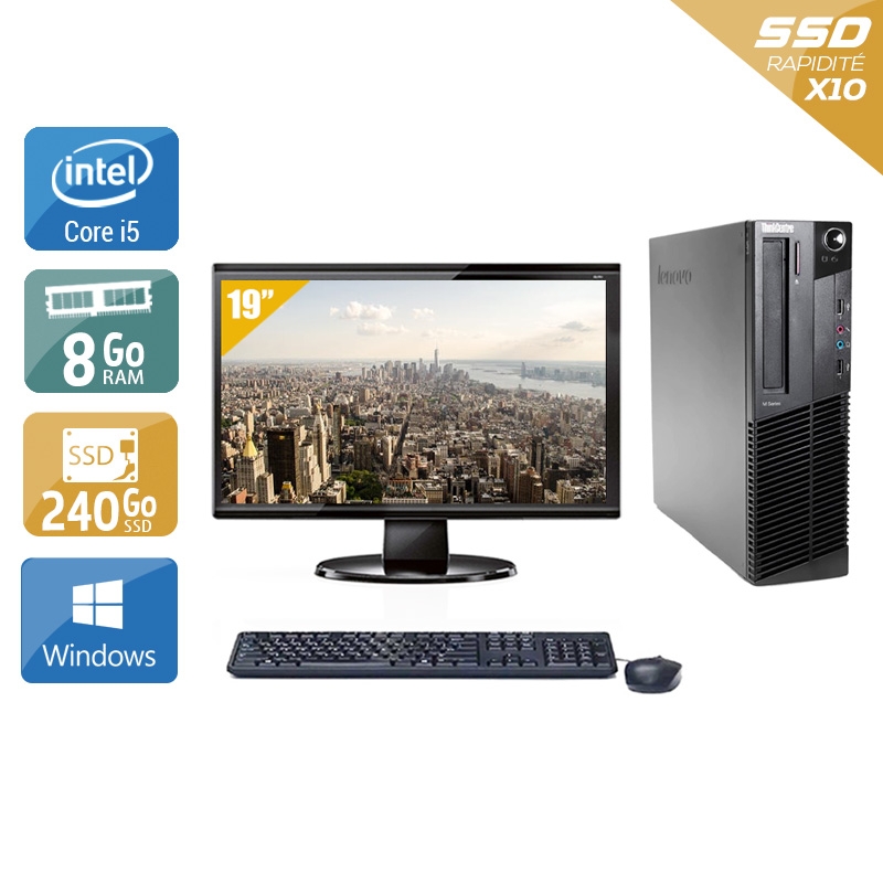 Acheter Lenovo ThinkCentre M91 SFF i5 + Écran - 19'' 8Go RAM 240Go SSD Windows 10 Bon étatOccasion certifiée reconditionnée Bon état - 224,17 € Lenovo ThinkCentre M91 SFF i5 + Écran - 19'' 8Go RAM 240Go SSD Windows 10 Bon étatOccasion certifiée reconditionnée Bon état - reconditionné disponible sur Kiatoo