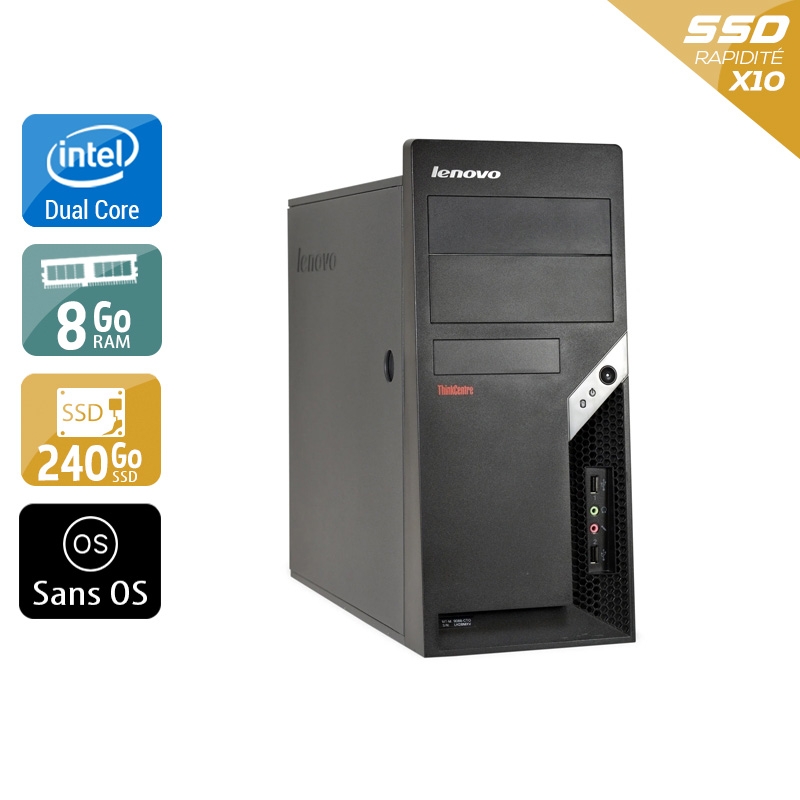 Acheter Lenovo ThinkCentre M57 Tower Dual Core - 8Go RAM 240Go SSD Sans OS Bon étatOccasion certifiée reconditionnée Bon état - 190,83 € Lenovo ThinkCentre M57 Tower Dual Core - 8Go RAM 240Go SSD Sans OS Bon étatOccasion certifiée reconditionnée Bon état - reconditionné disponible sur Kiatoo
