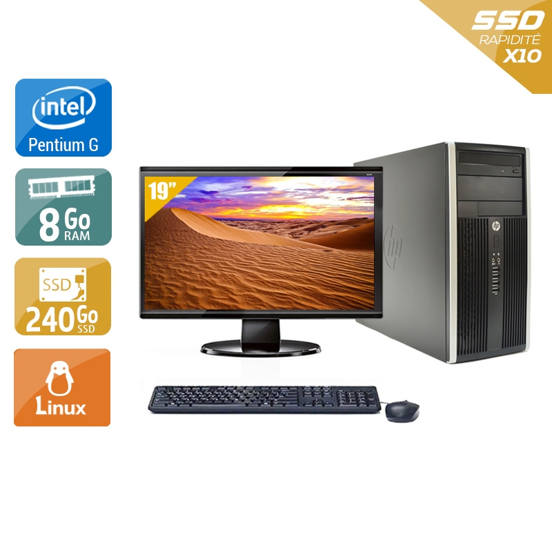 HP Compaq Pro 6200 Tower Pentium G Dual Core + Écran - 19'' 8Go RAM 240Go SSD Linux  Bon étatOccasion certifiée reconditionnée Bon état -  reconditionné disponible sur Kiatoo