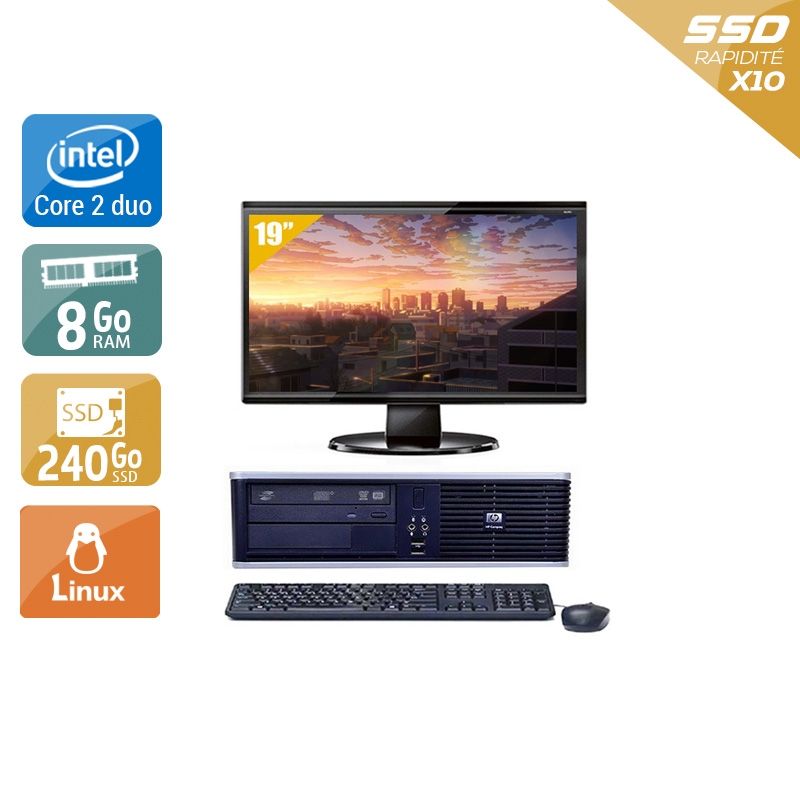 Acheter HP Compaq dc7900 SFF Core 2 Duo + Écran - 19'' 8Go RAM 240Go SSD Linux État correctOccasion certifiée reconditionnée Bon état - 199,17 € HP Compaq dc7900 SFF Core 2 Duo + Écran - 19'' 8Go RAM 240Go SSD Linux État correctOccasion certifiée reconditionnée Bon état - reconditionné disponible sur Kiatoo