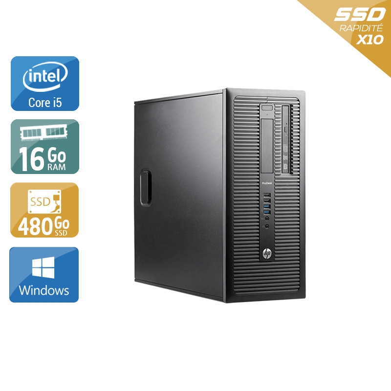 HP ProDesk 600 G1 Tower i5 - 16Go RAM 480Go SSD Windows 10  État correctOccasion certifiée reconditionnée Bon état -  reconditionné disponible sur Kiatoo