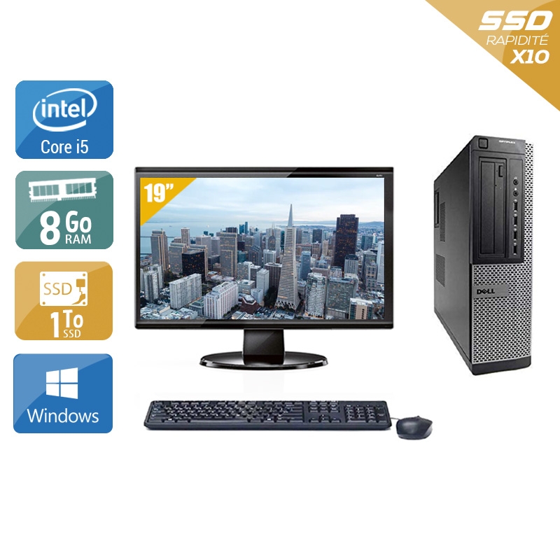 Dell Optiplex 9010 Desktop i5 + Écran - 19'' 8Go RAM 1To SSD Windows 10  Bon étatOccasion certifiée reconditionnée Bon état -  reconditionné disponible sur Kiatoo