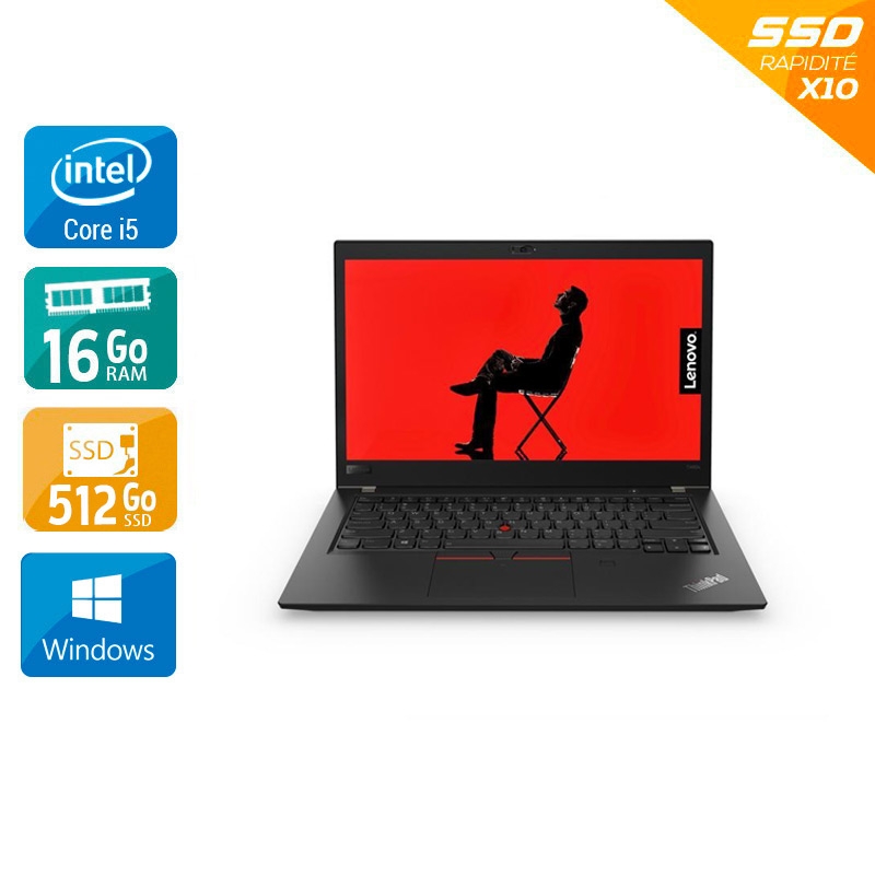 Lenovo ThinkPad T480s 14'' i5 Gen 8 16Go RAM 512Go SSD Windows 11 Pro - Etat du Produit : Bon état  Bon étatOccasion certifiée reconditionnée Bon état -  reconditionné disponible sur Kiatoo