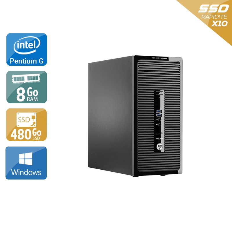 HP ProDesk 400 G2 Tower Pentium G Dual Core - 8Go RAM 480Go SSD Windows 10  Très bon étatOccasion certifiée reconditionnée Bon état -  reconditionné disponible sur Kiatoo