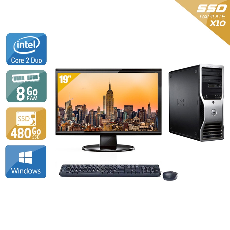 Dell Precision 390 Tower Core 2 Duo + Écran - 19'' 8Go RAM 480Go SSD Windows 10  Bon étatOccasion certifiée reconditionnée Bon état -  reconditionné disponible sur Kiatoo