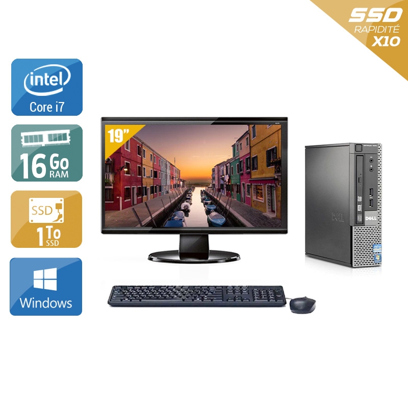 Dell Optiplex 7010 USDT i7 + Écran - 19'' 16Go RAM 1To SSD Windows 10  Bon étatOccasion certifiée reconditionnée Bon état -  reconditionné disponible sur Kiatoo