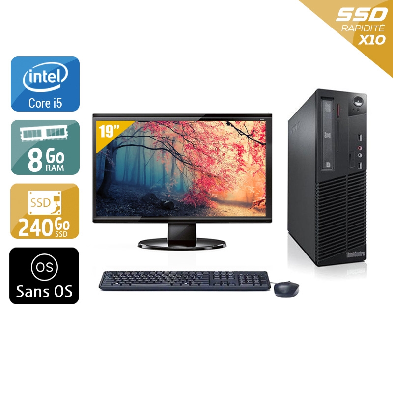 Acheter Lenovo ThinkCentre M81 SFF i5 + Écran - 19'' 8Go RAM 240Go SSD Sans OS Bon étatOccasion certifiée reconditionnée Bon état - 224,17 € Lenovo ThinkCentre M81 SFF i5 + Écran - 19'' 8Go RAM 240Go SSD Sans OS Bon étatOccasion certifiée reconditionnée Bon état - reconditionné disponible sur Kiatoo