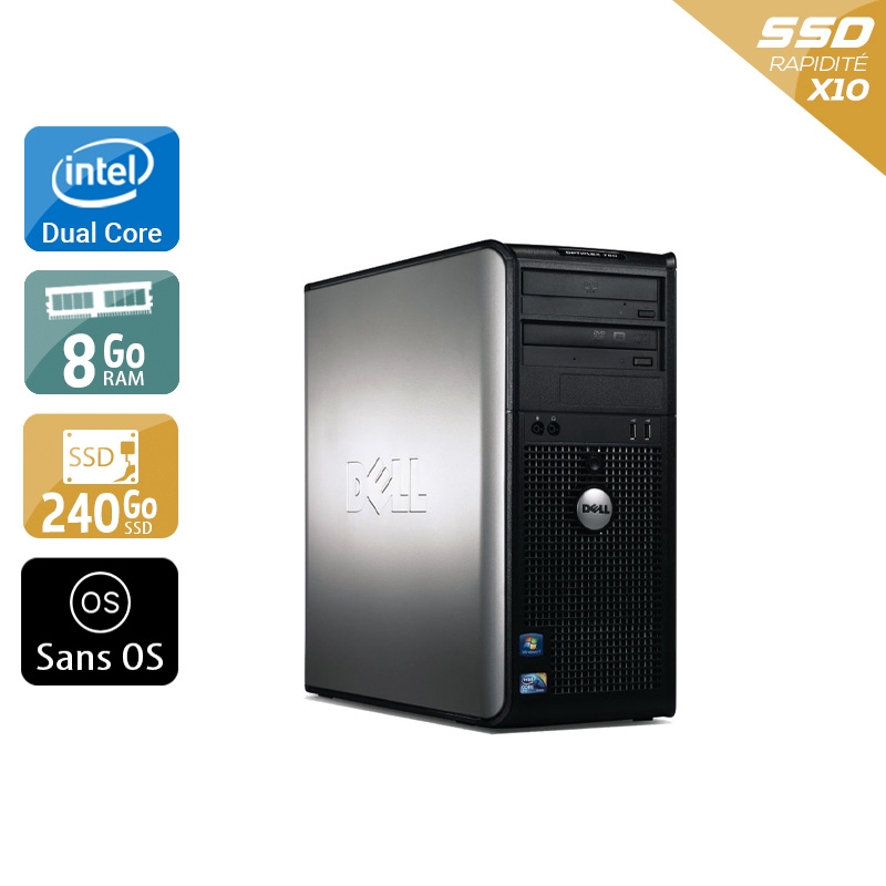 Acheter Dell Optiplex 780 Tower Dual Core - 8Go RAM 240Go SSD Sans OS Bon étatOccasion certifiée reconditionnée Bon état - 190,83 € Dell Optiplex 780 Tower Dual Core - 8Go RAM 240Go SSD Sans OS Bon étatOccasion certifiée reconditionnée Bon état - reconditionné disponible sur Kiatoo