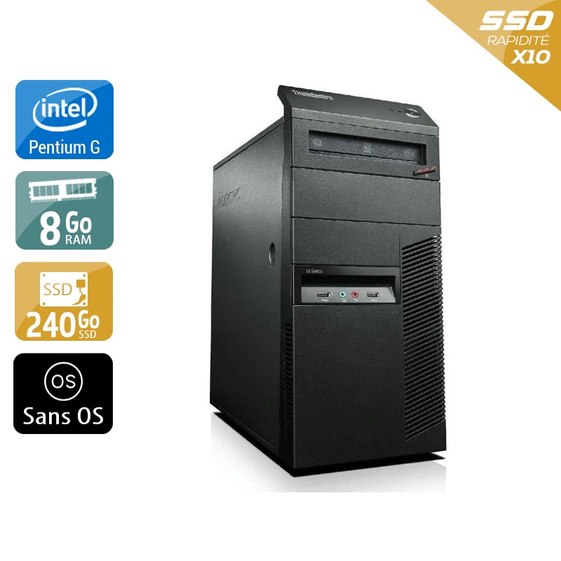 Acheter Lenovo ThinkCentre M81 Tower Pentium G Dual Core - 8Go RAM 240Go SSD Sans OS État correctOccasion certifiée reconditionnée Bon état - 165,83 € Lenovo ThinkCentre M81 Tower Pentium G Dual Core - 8Go RAM 240Go SSD Sans OS État correctOccasion certifiée reconditionnée Bon état - reconditionné disponible sur Kiatoo