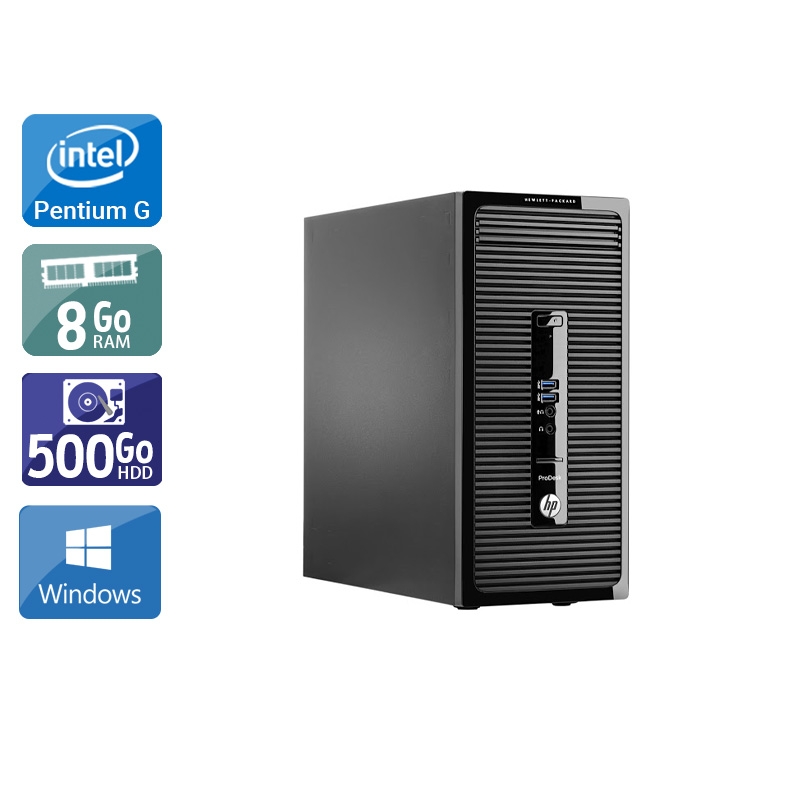 HP ProDesk 400 G2 Tower Pentium G Dual Core - 8Go RAM 500Go HDD Windows 10  Très bon étatOccasion certifiée reconditionnée  -  reconditionné disponible sur Kiatoo