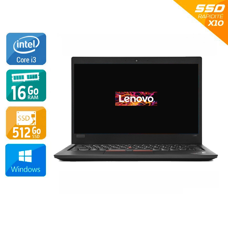 Lenovo ThinkPad L380 13,3'' i3 Gen 8 - 16Go RAM 512Go SSD Windows 11 - Etat du Produit : Bon état  Bon étatOccasion certifiée reconditionnée Bon état -  reconditionné disponible sur Kiatoo
