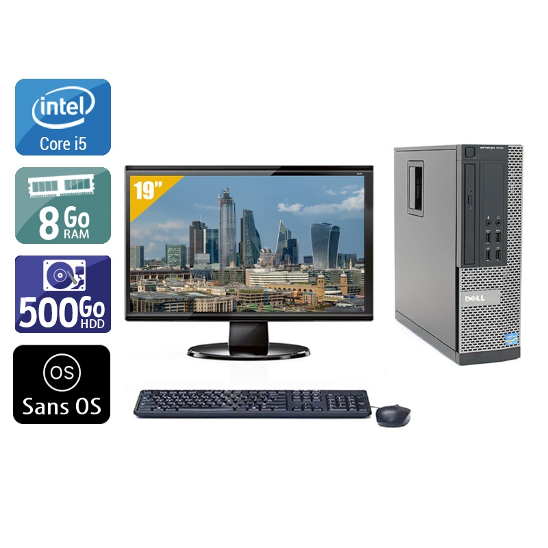 Dell Optiplex 9010 SFF i5 + Écran - 19'' 8Go RAM 500Go HDD Sans OS  Très bon étatOccasion certifiée reconditionnée Bon état -  reconditionné disponible sur Kiatoo