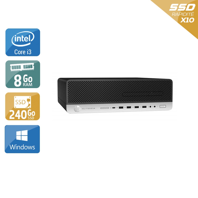 HP EliteDesk 800 G3 SFF i3 Gen 7 - 8Go RAM 240Go SSD Windows 10  Bon étatOccasion certifiée reconditionnée Bon état -  reconditionné disponible sur Kiatoo