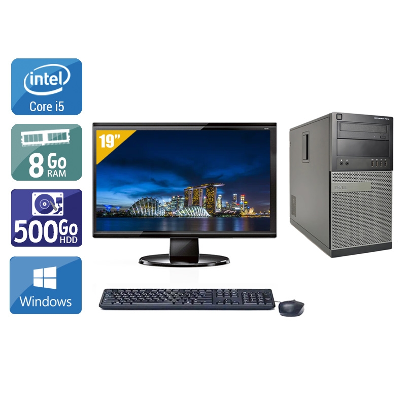 Dell Optiplex 9010 Tower i5 + Écran - 19'' 8Go RAM 500Go HDD Windows 10  Bon étatOccasion certifiée reconditionnée Bon état -  reconditionné disponible sur Kiatoo