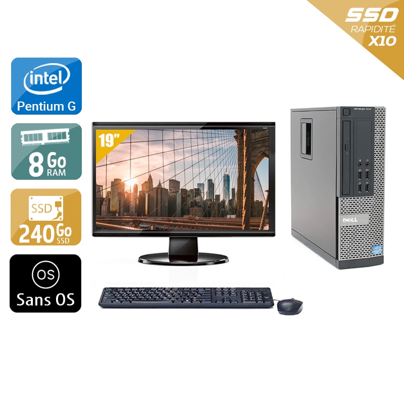 Dell Optiplex 7010 SFF Pentium G Dual Core + Écran - 19'' 8Go RAM 240Go SSD Sans OS  Bon étatOccasion certifiée reconditionnée Bon état -  reconditionné disponible sur Kiatoo