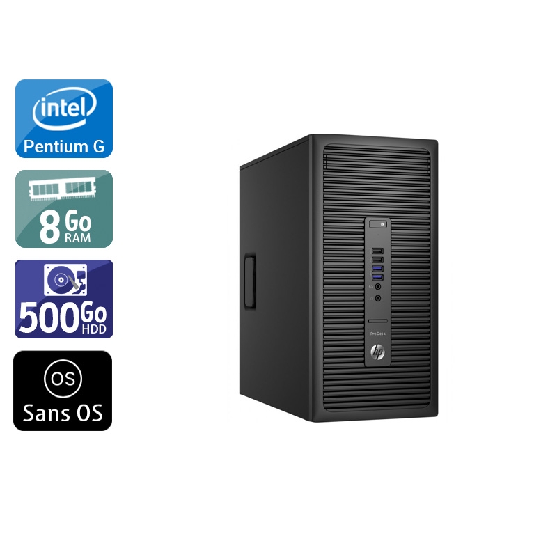 HP ProDesk 600 G2 Tower Pentium G Dual Core Gen 6 - 8Go RAM 500Go HDD Sans OS  Bon étatOccasion certifiée reconditionnée Bon état -  reconditionné disponible sur Kiatoo