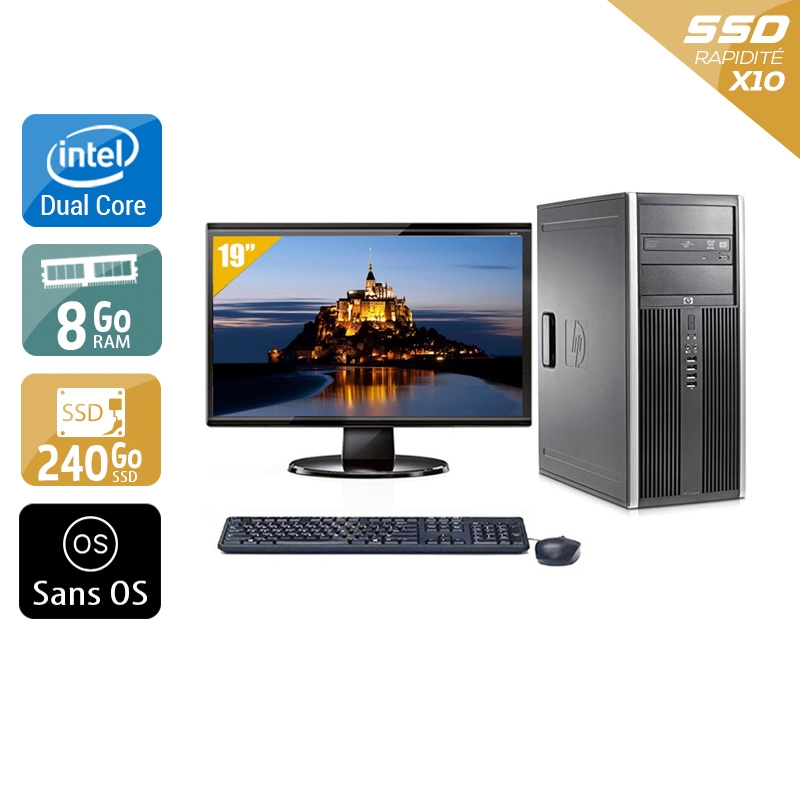 HP Compaq dc7800 Tower Dual Core + Écran - 19'' 8Go RAM 240Go SSD Sans OS  Bon étatOccasion certifiée reconditionnée Bon état -  reconditionné disponible sur Kiatoo