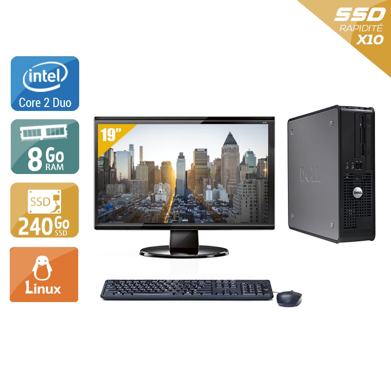 Dell Optiplex 380 SFF Core 2 Duo + Écran - 19'' 8Go RAM 240Go SSD Linux  Bon étatOccasion certifiée reconditionnée Bon état -  reconditionné disponible sur Kiatoo