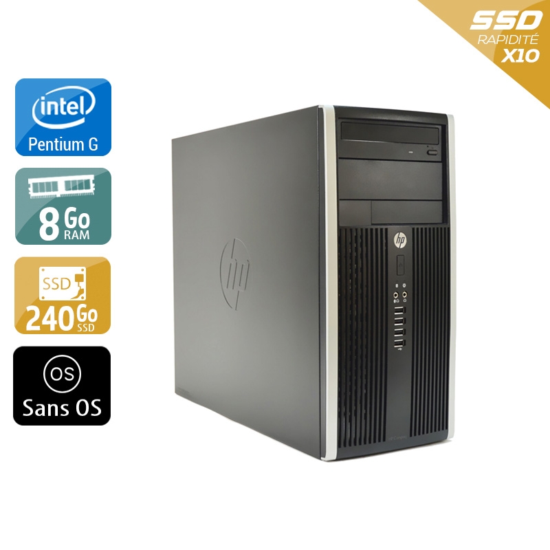HP Compaq Pro 6200 Tower Pentium G Dual Core - 8Go RAM 240Go SSD Sans OS  Bon étatOccasion certifiée reconditionnée Bon état -  reconditionné disponible sur Kiatoo
