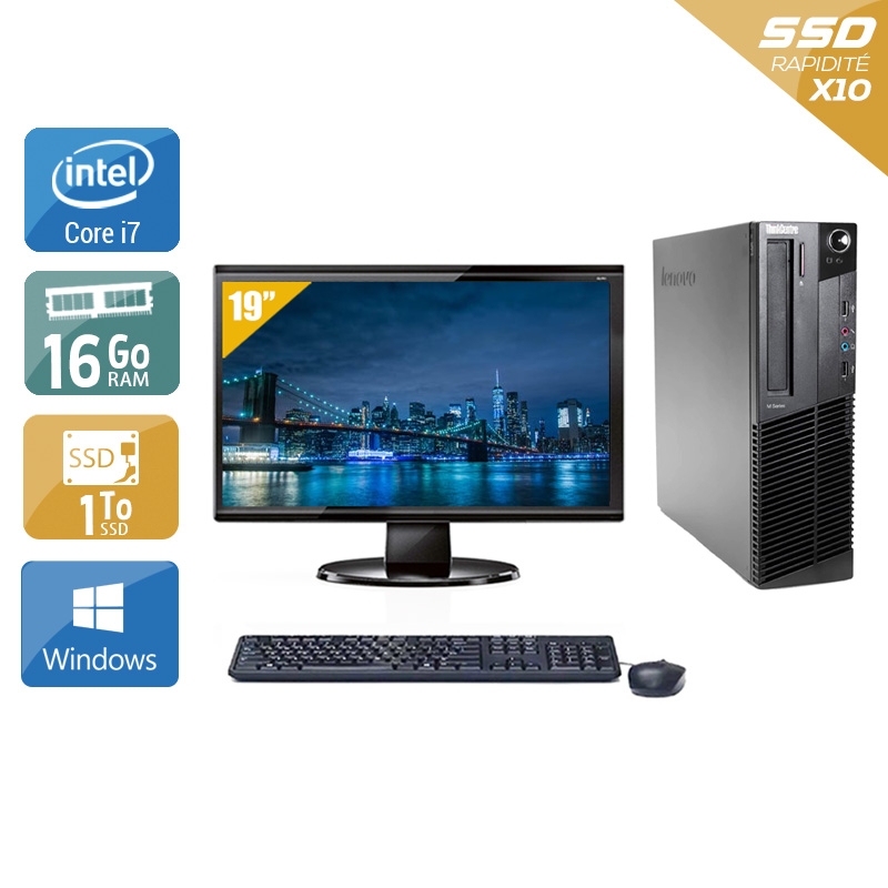 Acheter Lenovo ThinkCentre M92 SFF i7 + Écran - 19'' 16Go RAM 1To SSD Windows 10 Bon étatOccasion certifiée reconditionnée Bon état - 340,83 € Lenovo ThinkCentre M92 SFF i7 + Écran - 19'' 16Go RAM 1To SSD Windows 10 Bon étatOccasion certifiée reconditionnée Bon état - reconditionné disponible sur Kiatoo
