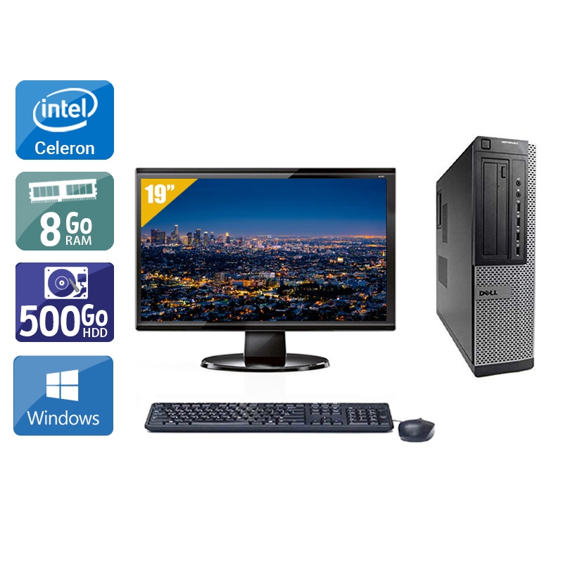 Dell Optiplex 390 Desktop Celeron Dual Core + Écran - 19'' 8Go RAM 500Go HDD Windows 10  Bon étatOccasion certifiée reconditionnée Bon état -  reconditionné disponible sur Kiatoo