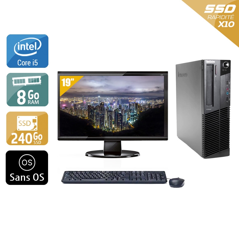 Acheter Lenovo ThinkCentre M90 SFF i5 + Écran - 19'' 8Go RAM 240Go SSD Sans OS Bon étatOccasion certifiée reconditionnée Bon état - 224,17 € Lenovo ThinkCentre M90 SFF i5 + Écran - 19'' 8Go RAM 240Go SSD Sans OS Bon étatOccasion certifiée reconditionnée Bon état - reconditionné disponible sur Kiatoo