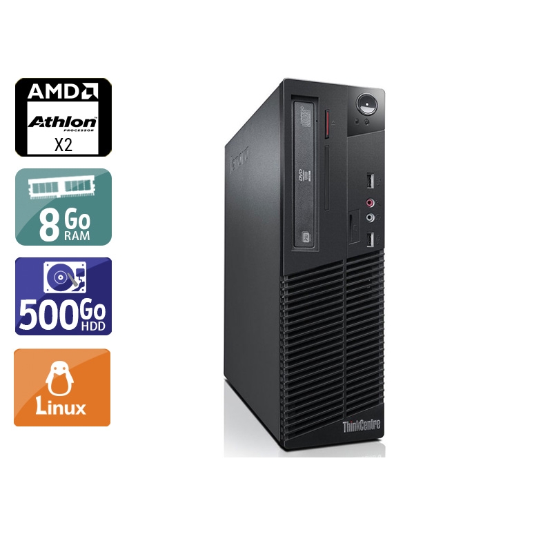 Lenovo ThinkCentre M77 SFF AMD Athlon Dual Core - 8Go RAM 500Go HDD Linux  Très bon étatOccasion certifiée reconditionnée Bon état -  reconditionné disponible sur Kiatoo