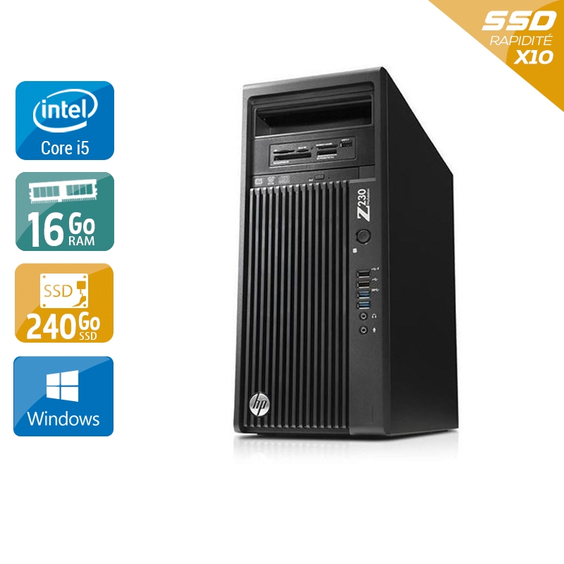 HP Workstation Z230 Tower i5 - 16Go RAM 240Go SSD Windows 10  État correctOccasion certifiée reconditionnée Bon état -  reconditionné disponible sur Kiatoo