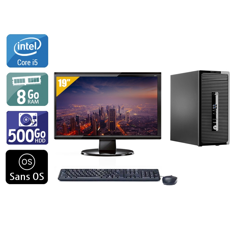 Acheter HP ProDesk 400 G2 Tower i5 + Écran - 19'' 8Go RAM 500Go HDD Sans OS Très bon étatOccasion certifiée reconditionnée Bon état - 265,84 € HP ProDesk 400 G2 Tower i5 + Écran - 19'' 8Go RAM 500Go HDD Sans OS Très bon étatOccasion certifiée reconditionnée Bon état - reconditionné disponible sur Kiatoo
