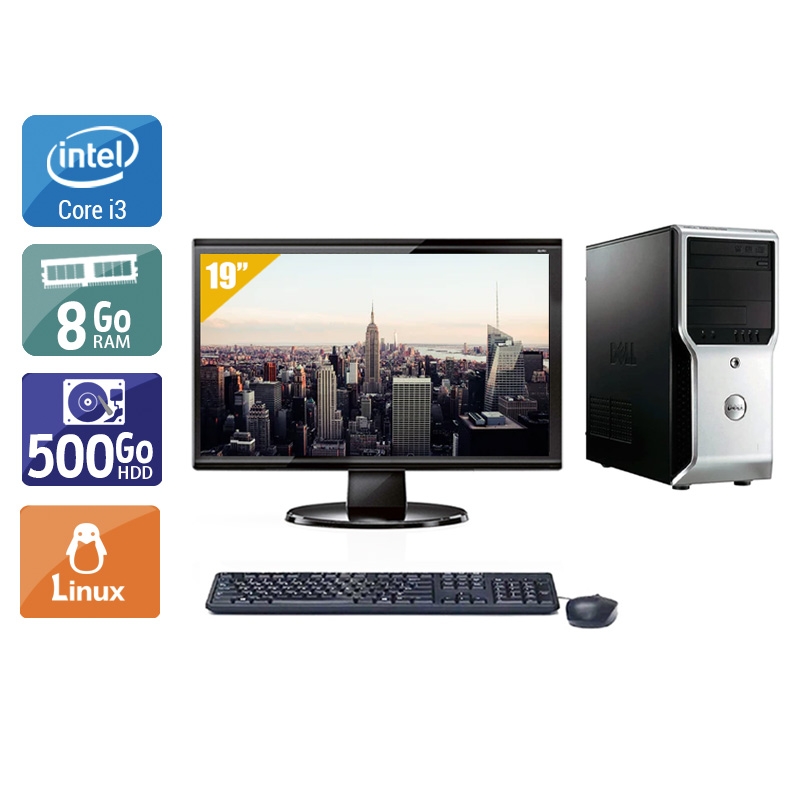 Dell Precision T1500 Tower i3 + Écran - 19'' 8Go RAM 500Go HDD Linux  Bon étatOccasion certifiée reconditionnée Bon état -  reconditionné disponible sur Kiatoo