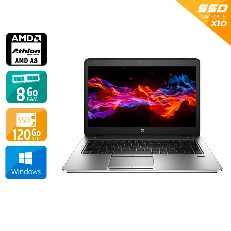 HP EliteBook 725 G3 12,5'' AMD A8 - 8Go RAM 120Go SSD Windows 10  Bon étatOccasion certifiée reconditionnée Bon état -  reconditionné disponible sur Kiatoo