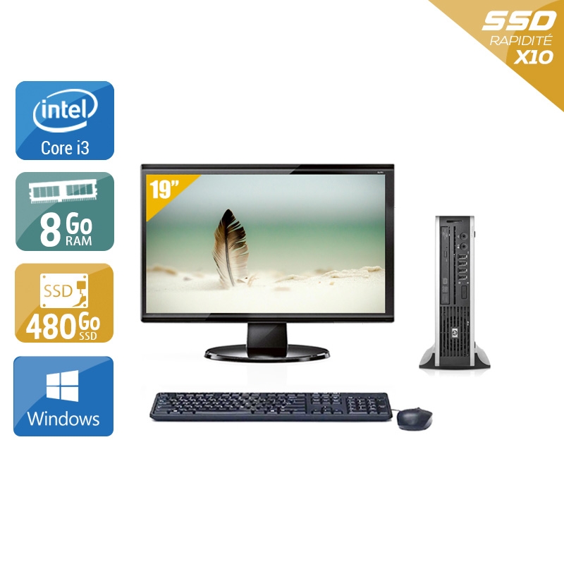 HP Compaq Elite 8200 USDT i3 + Écran - 19'' 8Go RAM 480Go SSD Windows 10  Bon étatOccasion certifiée reconditionnée Bon état -  reconditionné disponible sur Kiatoo