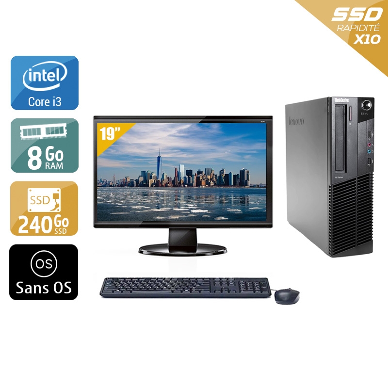 Acheter Lenovo ThinkCentre M91 USFF i3 + Écran - 19'' 8Go RAM 240Go SSD Sans OS Bon étatOccasion certifiée reconditionnée Bon état - 224,17 € Lenovo ThinkCentre M91 USFF i3 + Écran - 19'' 8Go RAM 240Go SSD Sans OS Bon étatOccasion certifiée reconditionnée Bon état - reconditionné disponible sur Kiatoo