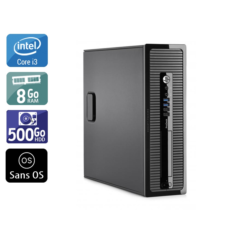 HP ProDesk 400 G2 SFF i3 - 8Go RAM 500Go HDD Sans OS  État correctOccasion certifiée reconditionnée Bon état -  reconditionné disponible sur Kiatoo