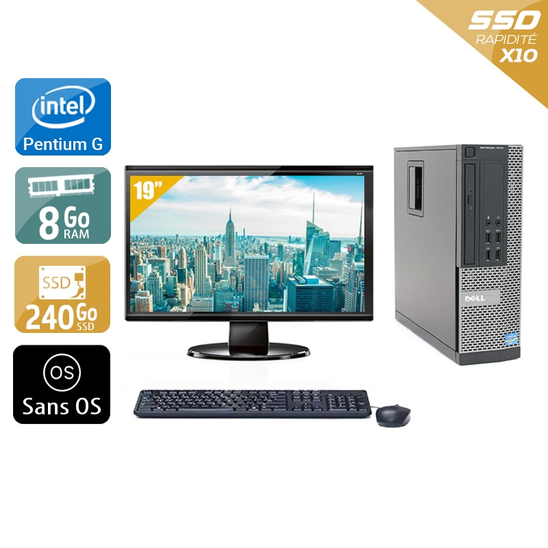 Dell Optiplex 7020 SFF Pentium G Dual Core + Écran - 19'' 8Go RAM 240Go SSD Sans OS  Très bon étatOccasion certifiée reconditionnée Bon état -  reconditionné disponible sur Kiatoo
