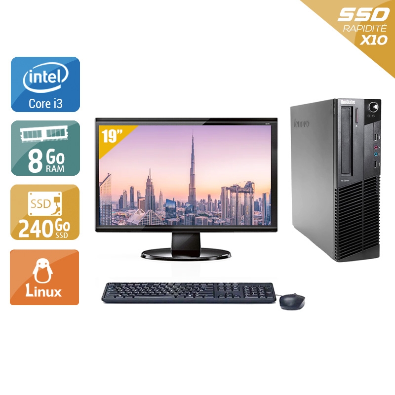 Acheter Lenovo ThinkCentre M90 SFF i3 + Écran - 19'' 8Go RAM 240Go SSD Linux Bon étatOccasion certifiée reconditionnée Bon état - 224,17 € Lenovo ThinkCentre M90 SFF i3 + Écran - 19'' 8Go RAM 240Go SSD Linux Bon étatOccasion certifiée reconditionnée Bon état - reconditionné disponible sur Kiatoo