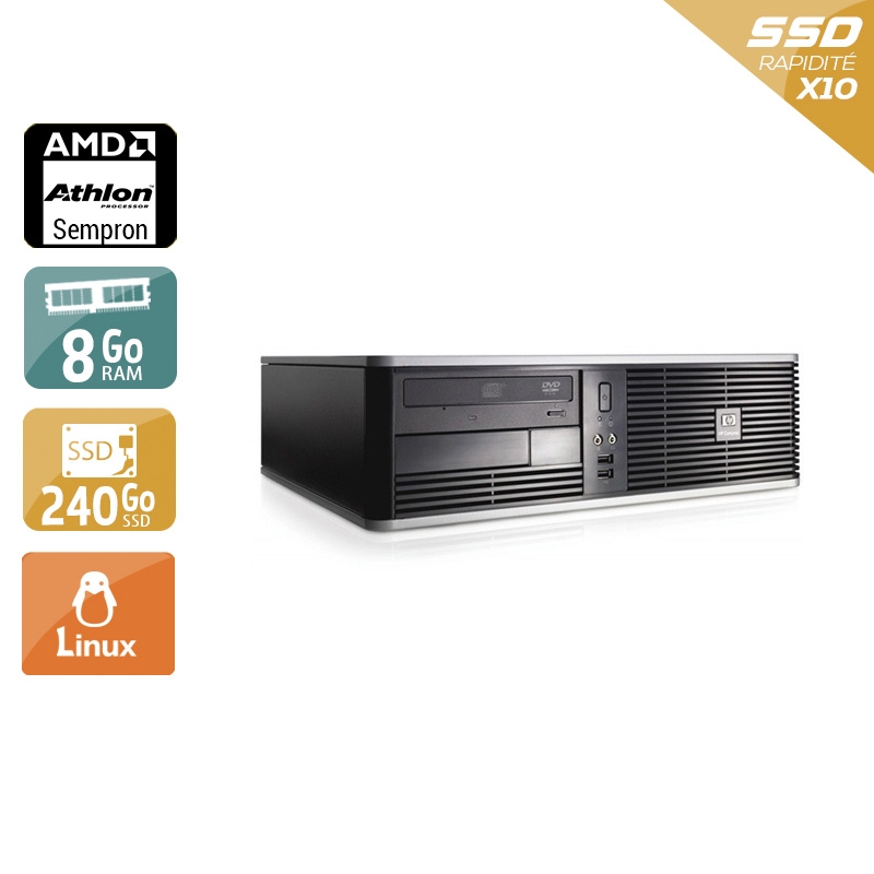 Acheter HP Compaq dc5750 SFF AMD Sempron - 8Go RAM 240Go SSD Linux État correctOccasion certifiée reconditionnée Bon état - 165,83 € HP Compaq dc5750 SFF AMD Sempron - 8Go RAM 240Go SSD Linux État correctOccasion certifiée reconditionnée Bon état - reconditionné disponible sur Kiatoo