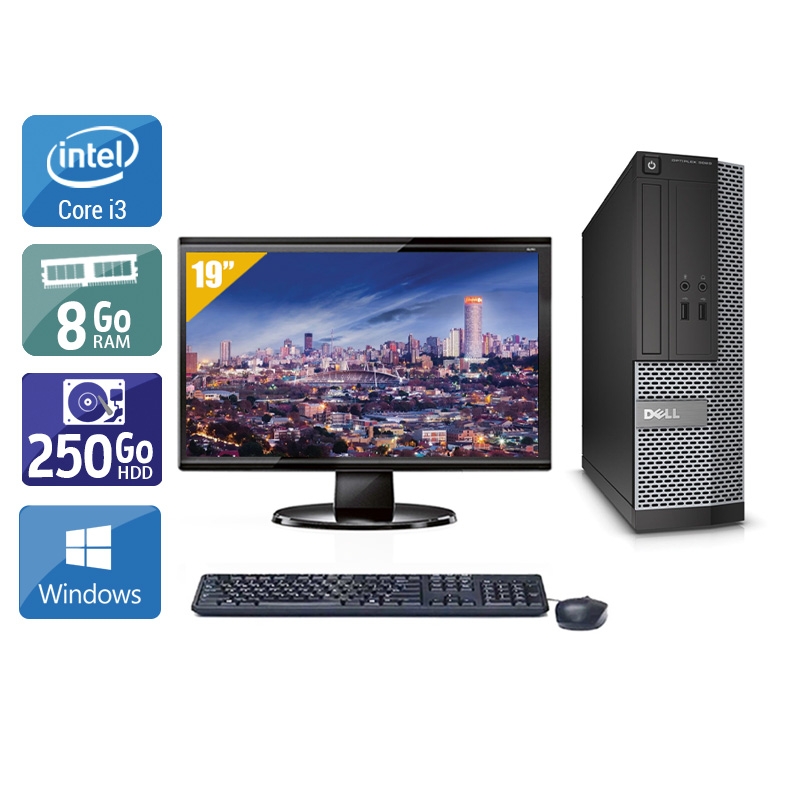 Dell Optiplex 3010 SFF i3 + Écran - 19'' 8Go RAM 250Go HDD Windows 10  Très bon étatOccasion certifiée reconditionnée Bon état -  reconditionné disponible sur Kiatoo