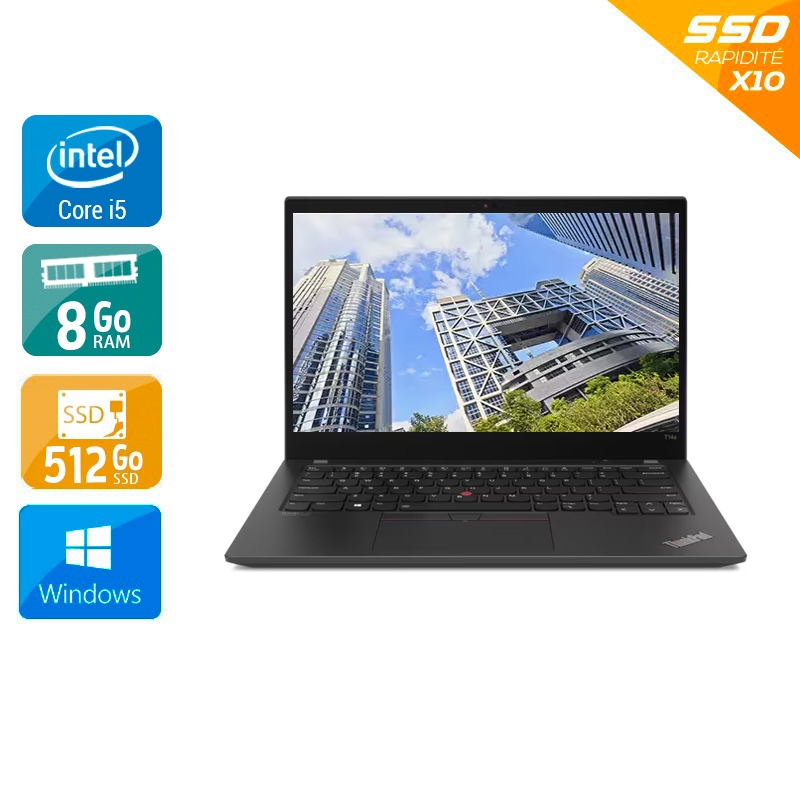 Lenovo ThinkPad T14s Gen 2 14'' i5 Gen 11 - 8Go RAM 512Go SSD Windows 11  État correctOccasion certifiée reconditionnée Bon état -  reconditionné disponible sur Kiatoo