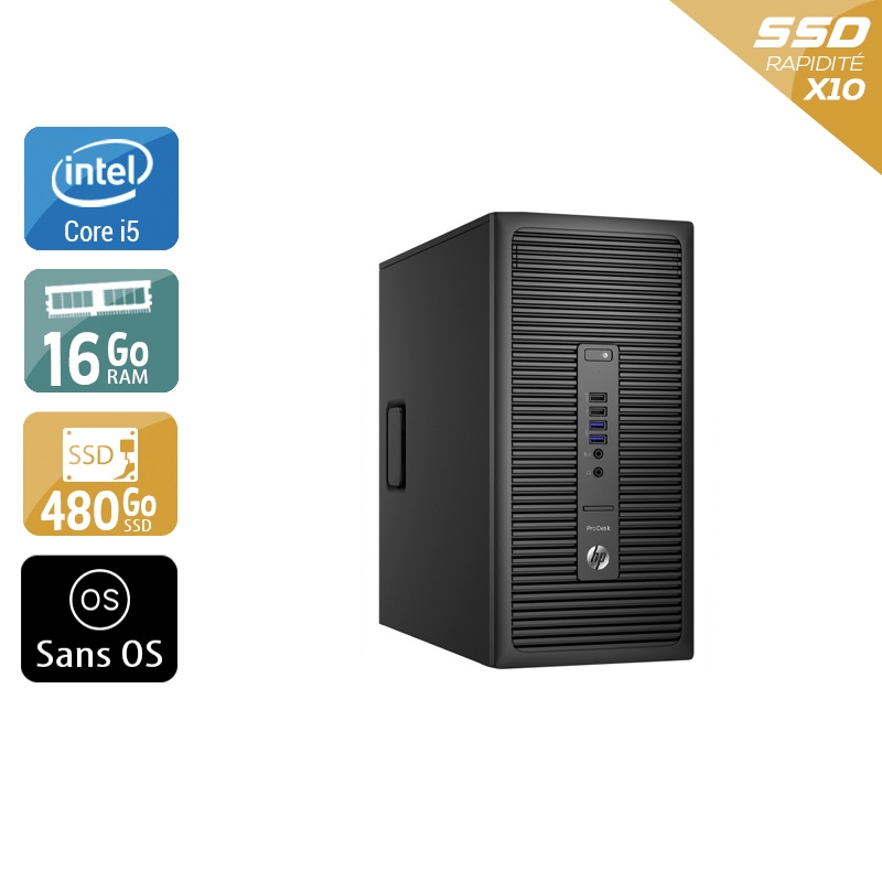 HP ProDesk 600 G2 Tower i5 Gen 6 - 16Go RAM 480Go SSD Sans OS  Très bon étatOccasion certifiée reconditionnée Bon état -  reconditionné disponible sur Kiatoo