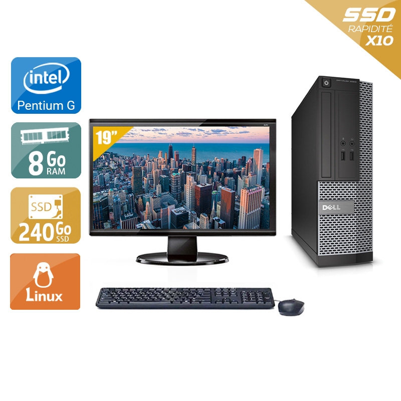 Dell Optiplex 3010 SFF Pentium G Dual Core + Écran - 19'' 8Go RAM 240Go SSD Linux  Bon étatOccasion certifiée reconditionnée Bon état -  reconditionné disponible sur Kiatoo