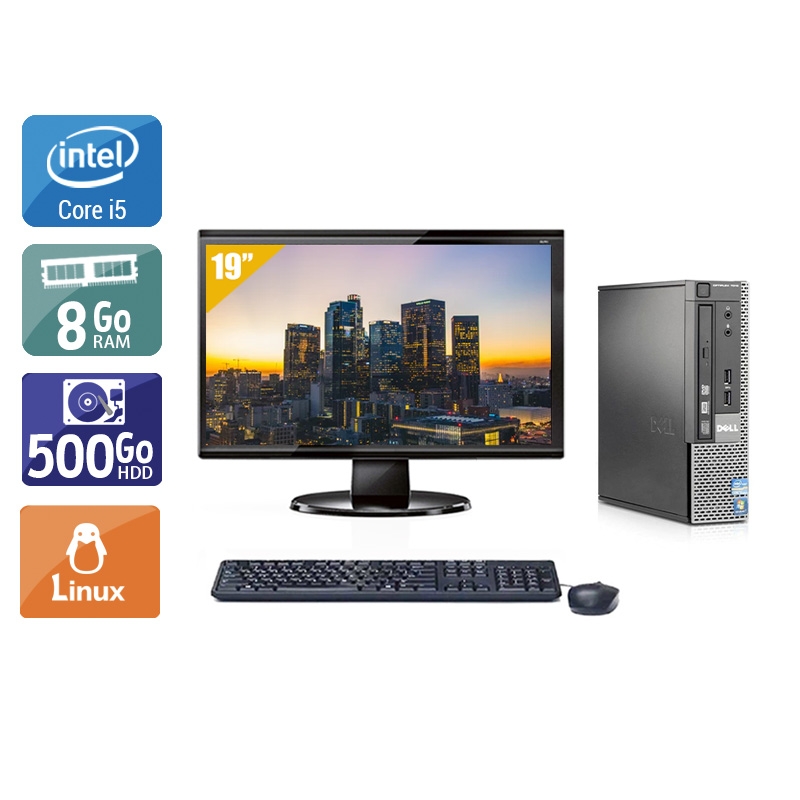 Dell Optiplex 7010 USDT i5 + Écran - 19'' 8Go RAM 500Go HDD Linux  Très bon étatOccasion certifiée reconditionnée Bon état -  reconditionné disponible sur Kiatoo
